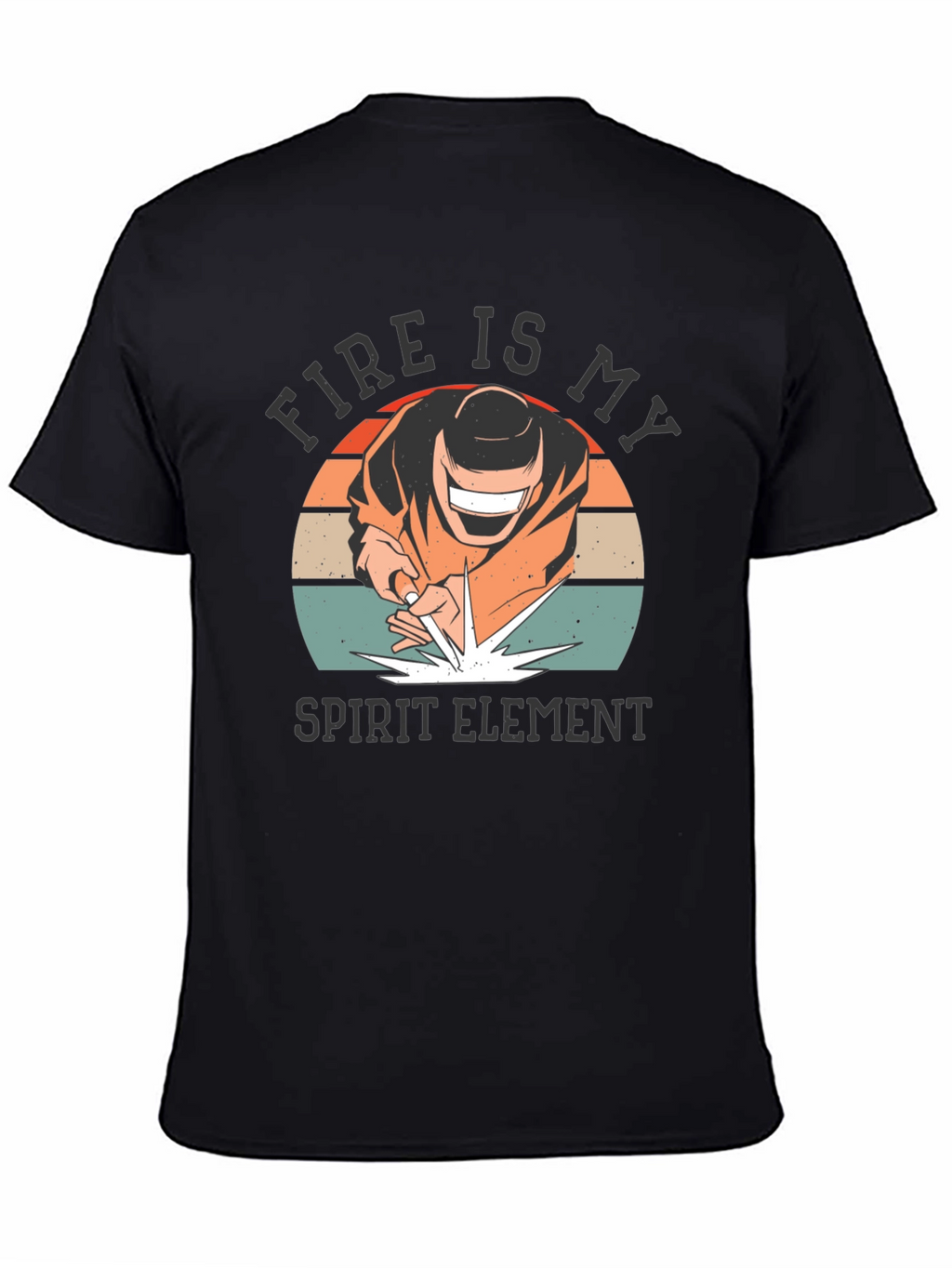 Fire Is My Spirit Element Black T-Shirt