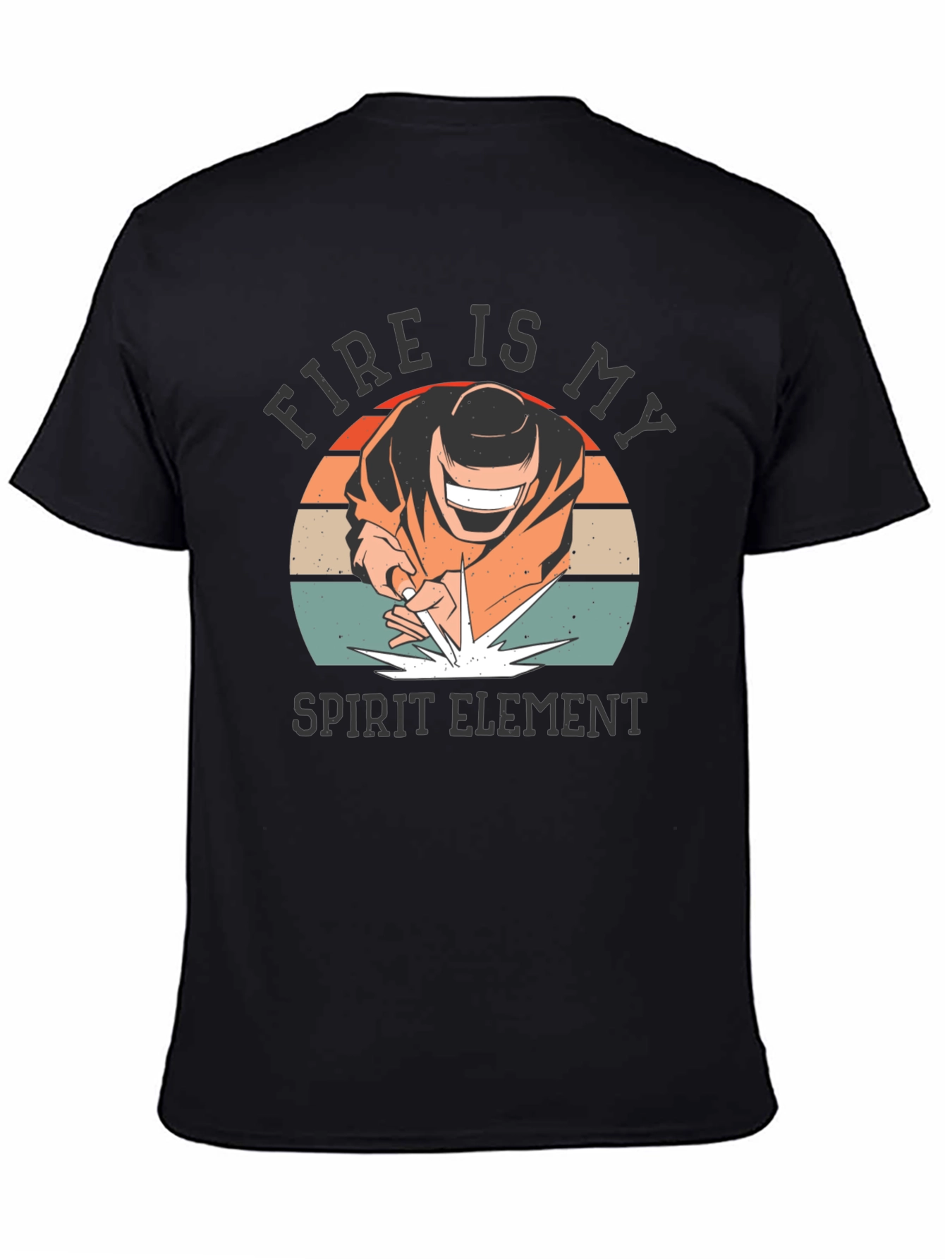 Fire Is My Spirit Element Black T-Shirt