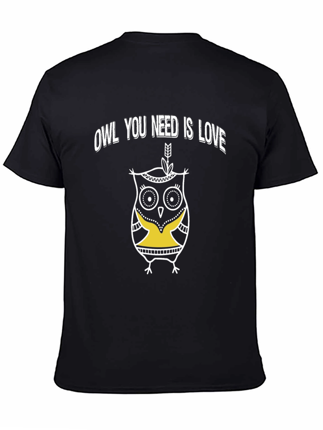 Owl You Need Is Love Graphic T-Shirt - Black
