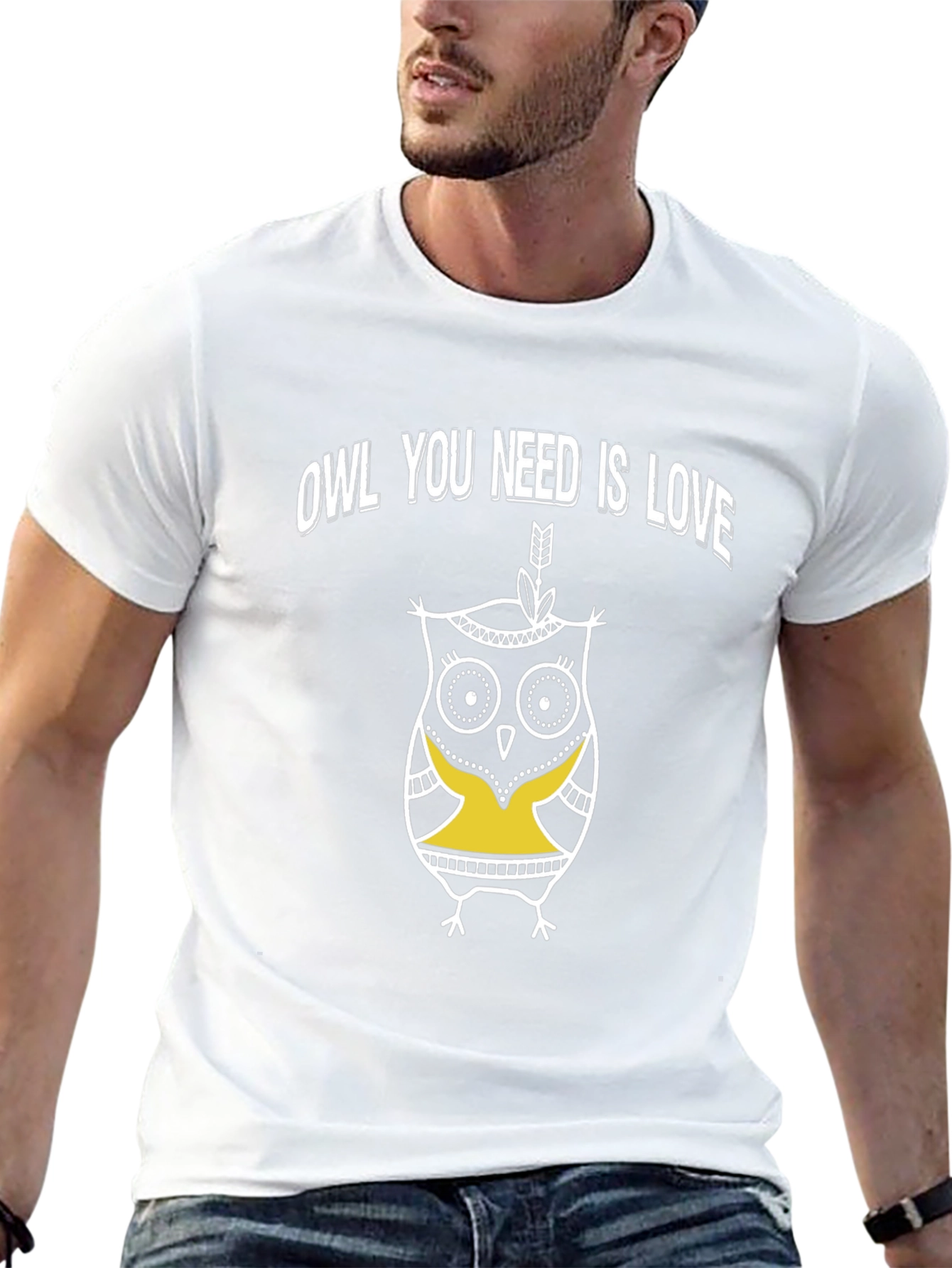 Owl You Need Is Love Graphic T-Shirt - Black