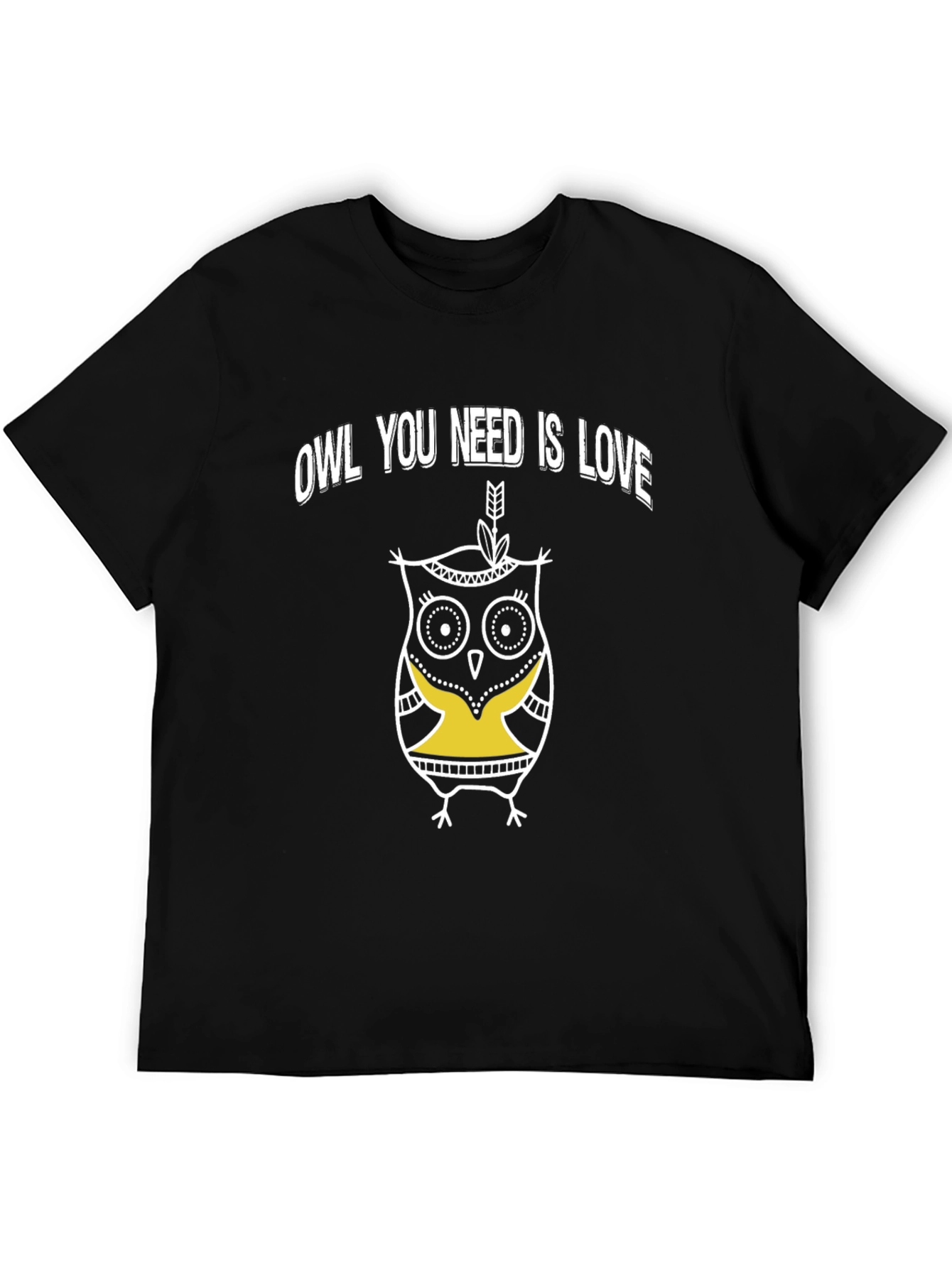 Owl You Need Is Love Graphic T-Shirt - Black