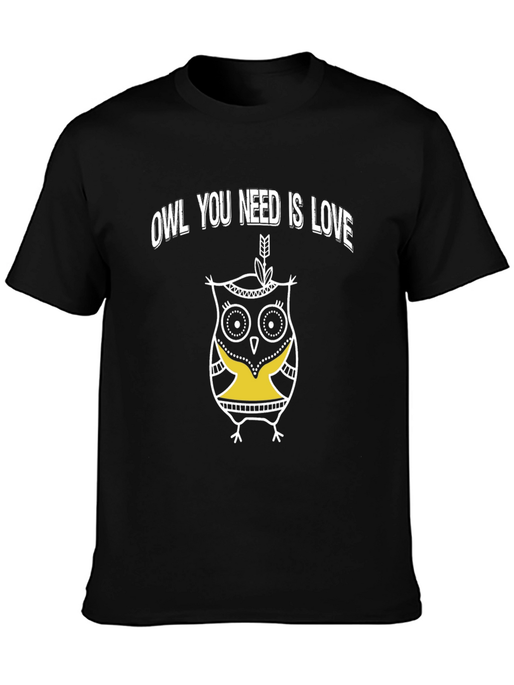 Owl You Need Is Love Graphic T-Shirt - Black