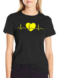 Heartbeat Graphic T-Shirt - Black