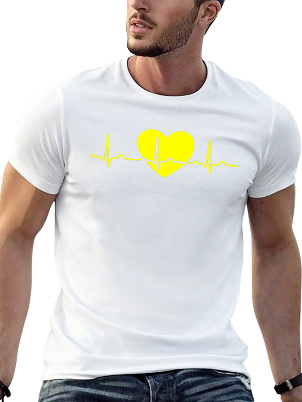 Heartbeat Graphic T-Shirt - Black