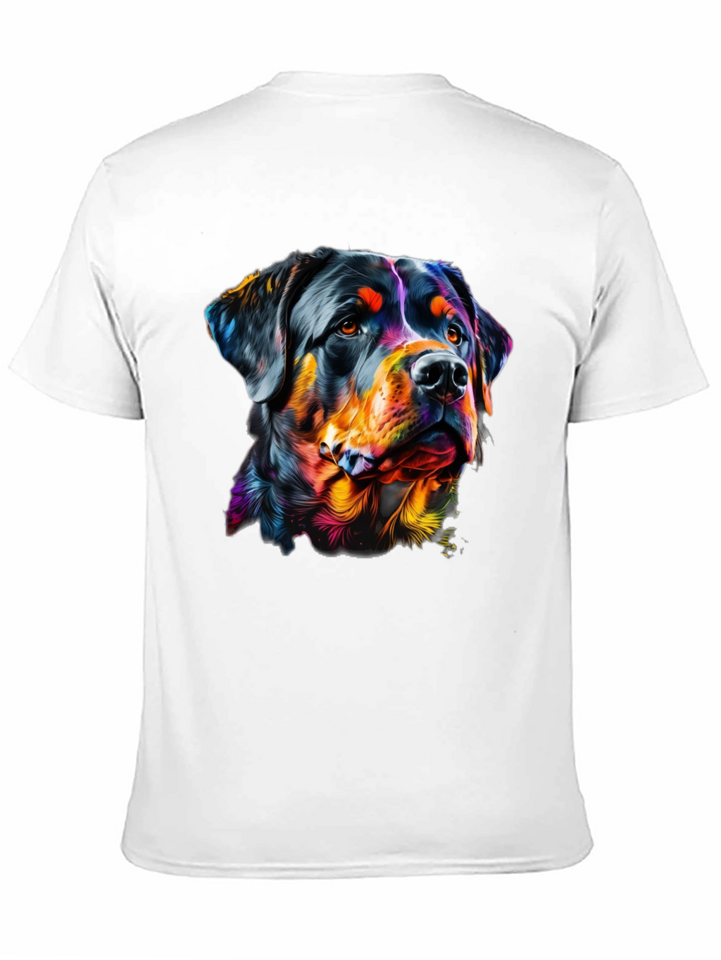 Rottweiler Dog Art Graphic Print Black T-Shirt
