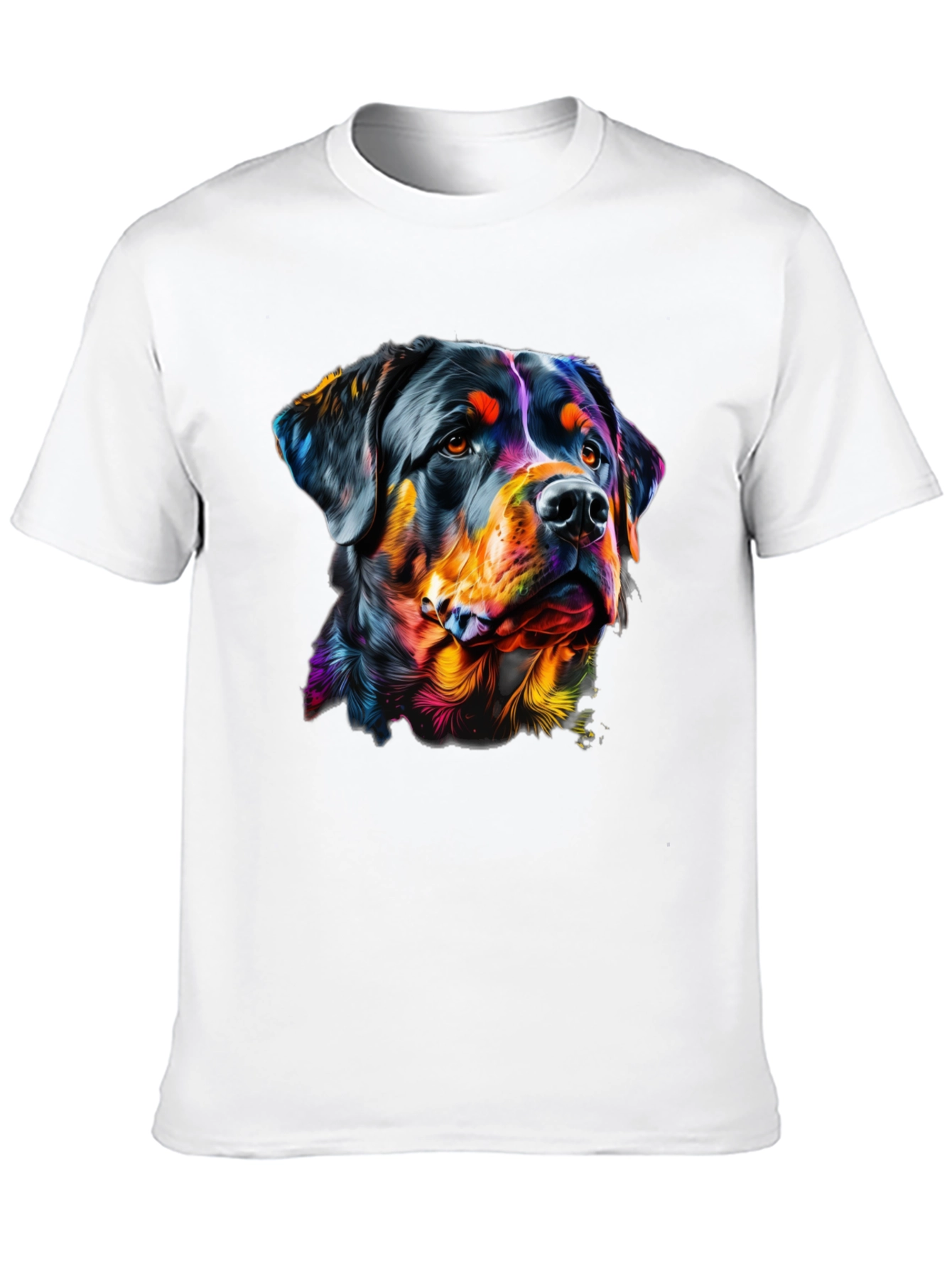 Rottweiler Dog Art Graphic Print Black T-Shirt