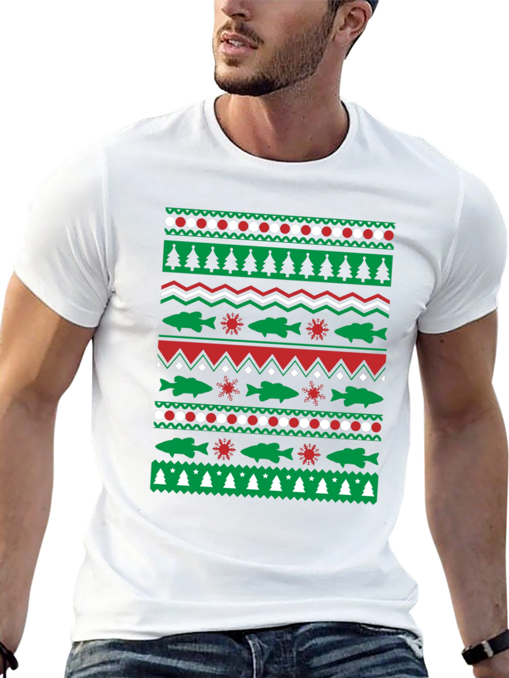 Festive Fishing Christmas T-Shirt