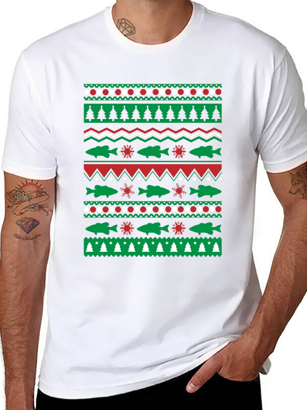 Festive Fishing Christmas T-Shirt
