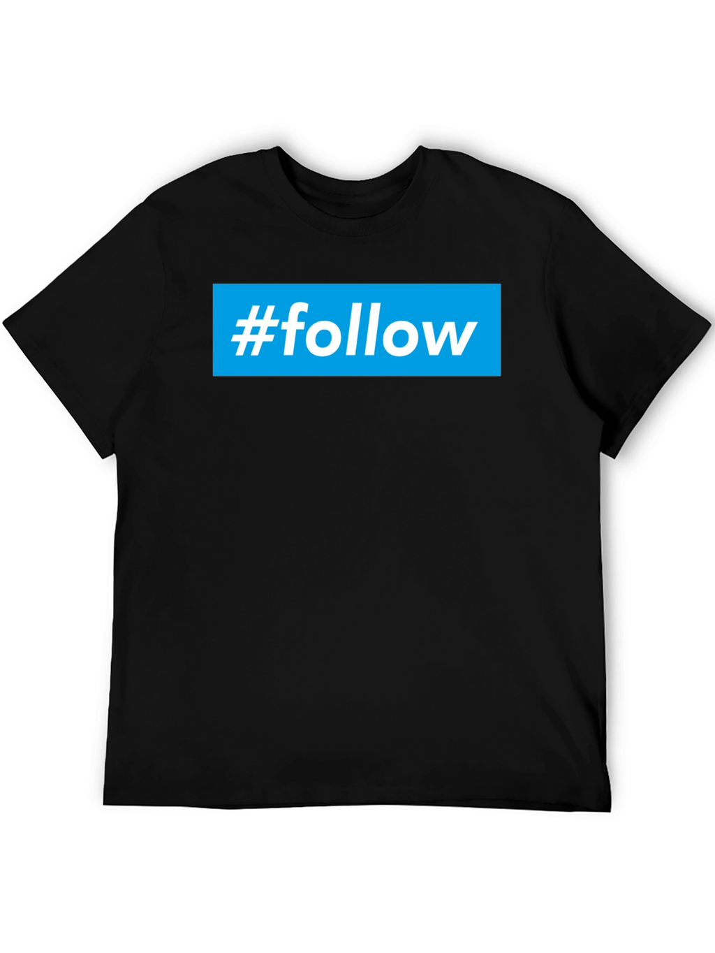 #Follow Graphic Tee - Trendy Black Cotton T-Shirt