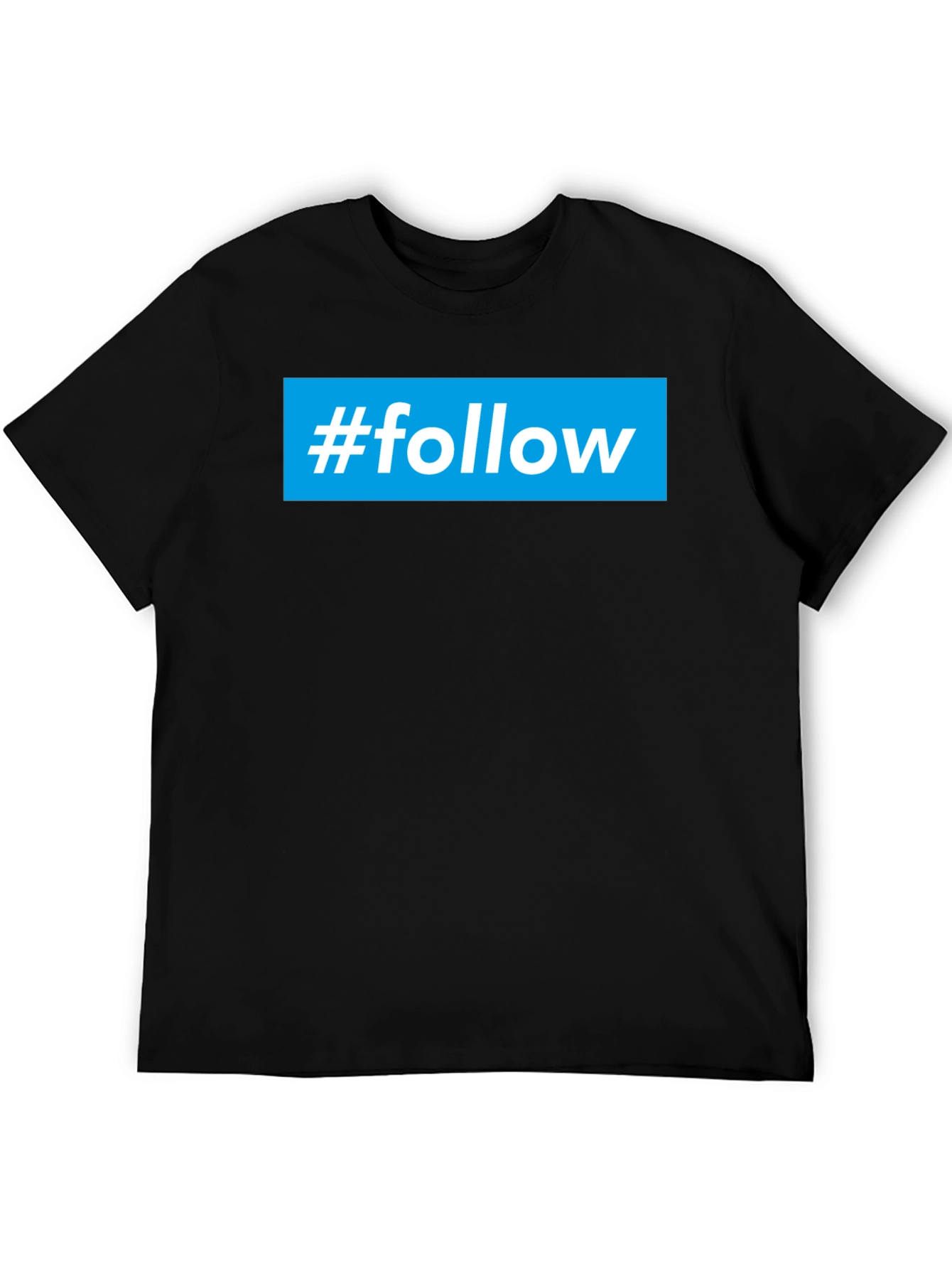 #Follow Graphic Tee - Trendy Black Cotton T-Shirt