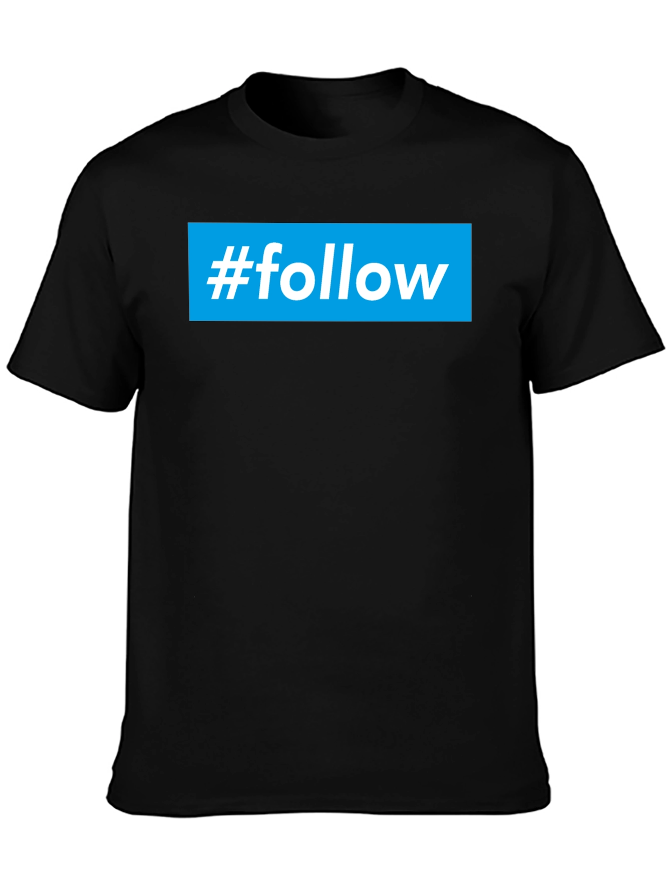 #Follow Graphic Tee - Trendy Black Cotton T-Shirt