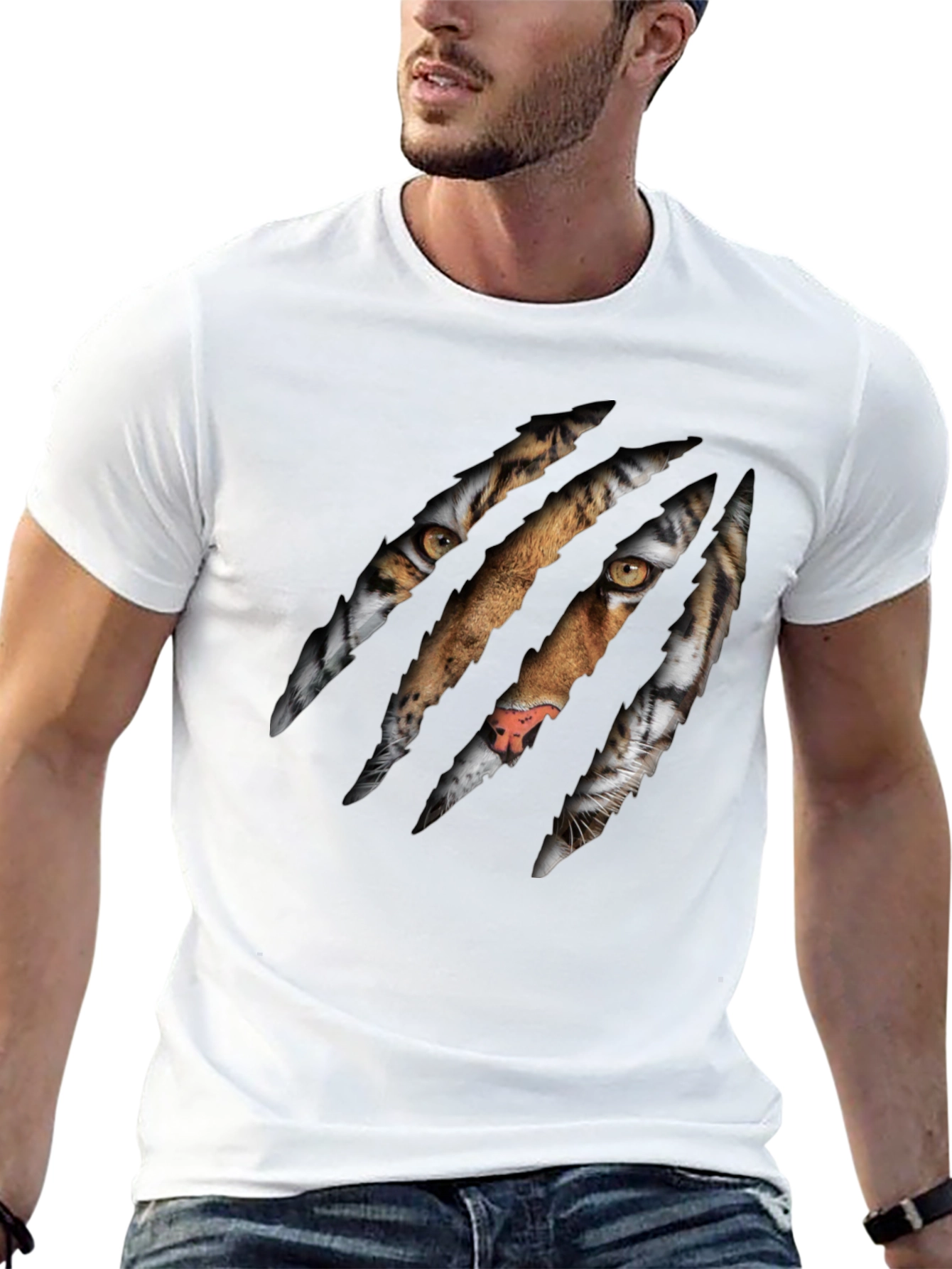 Tiger Claw Graphic Print Black T-Shirt