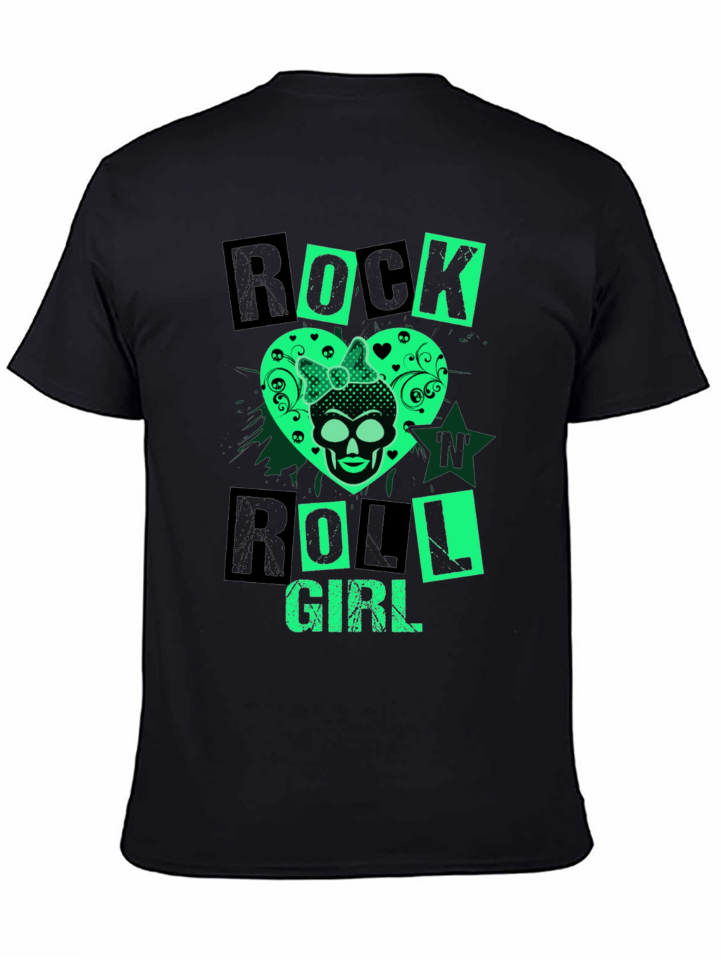 Rock N Roll Girl Skull Graphic Tee