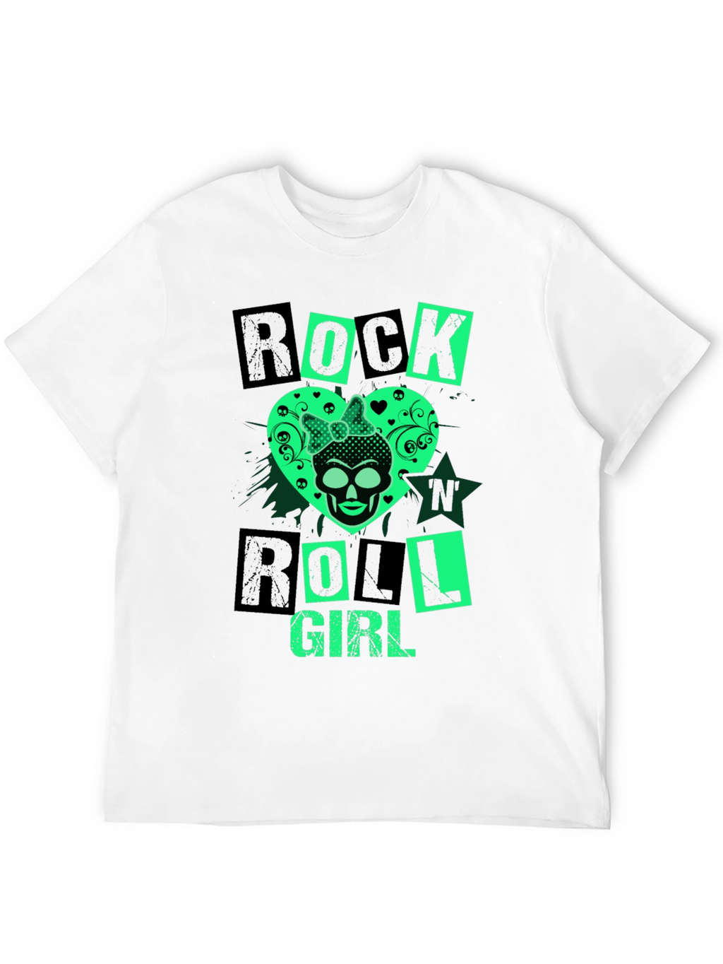 Rock N Roll Girl Skull Graphic Tee