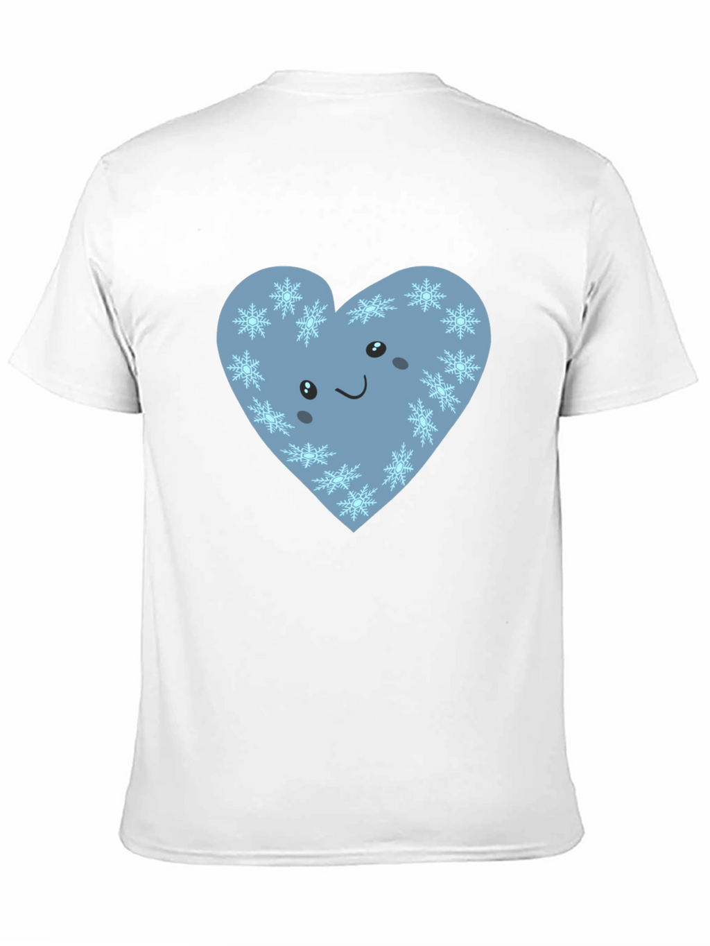 Cute Heart with Snowflakes Graphic Black T-Shirt