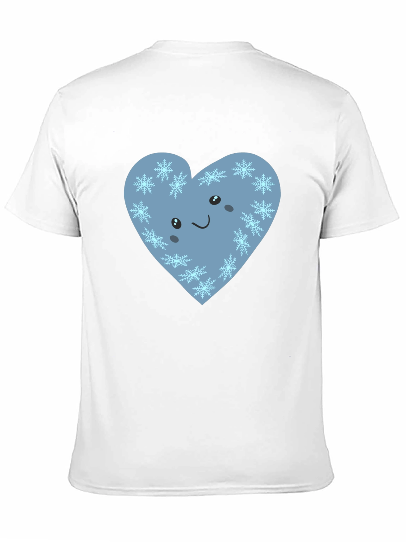 Cute Heart with Snowflakes Graphic Black T-Shirt