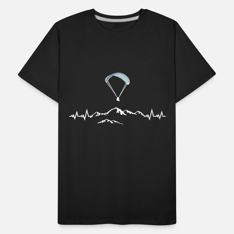 Paragliding, mountains and pulse heartbeat