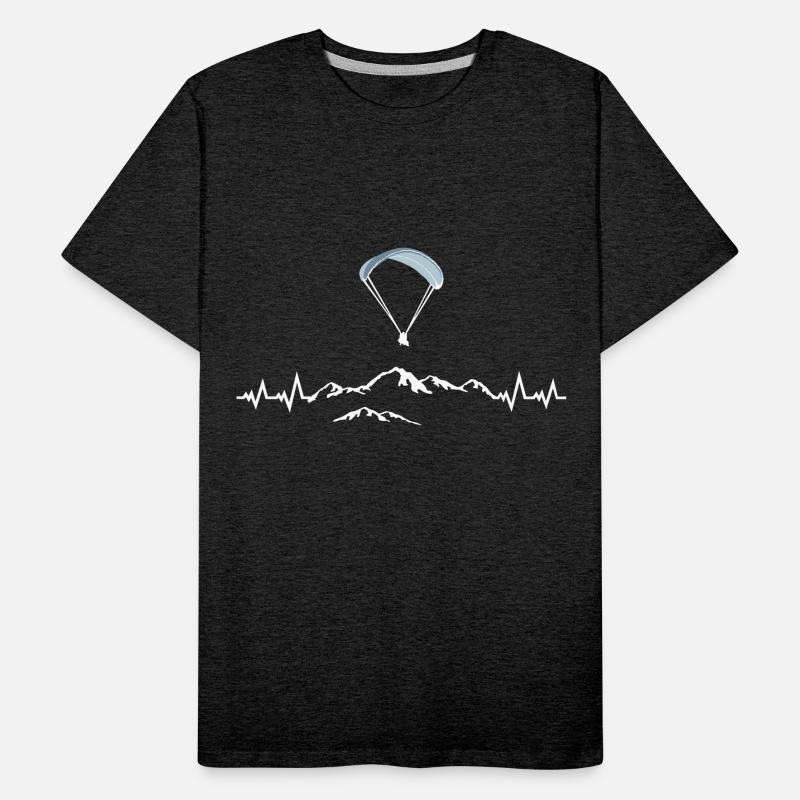 Paragliding, mountains and pulse heartbeat
