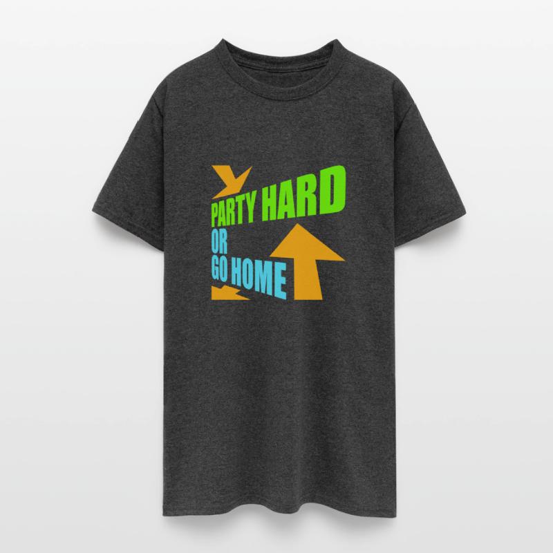 Party Hard Or Go Home Arrows Cool Logo Text Slogan