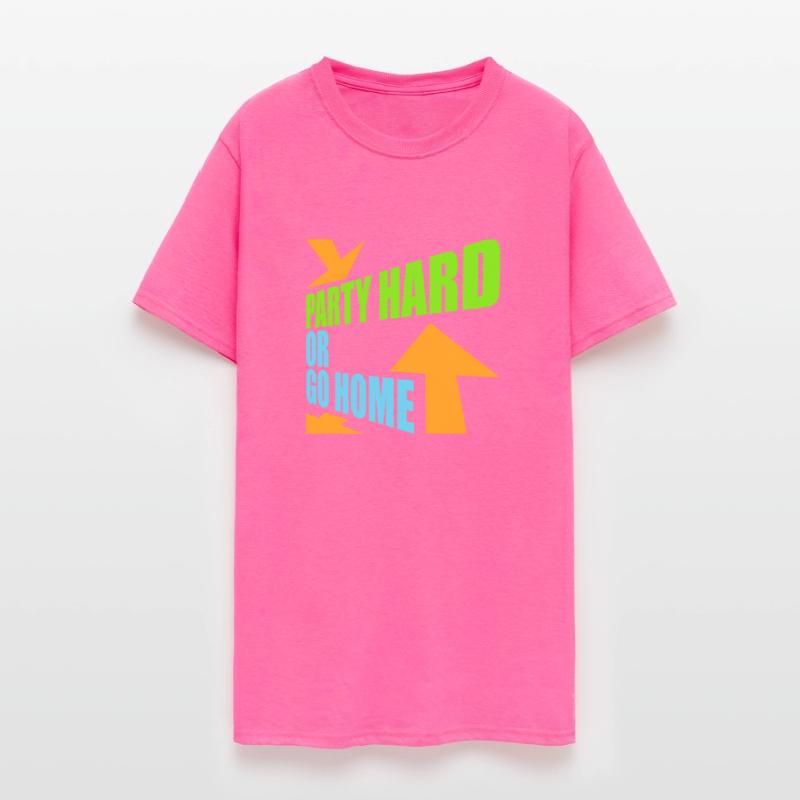 Party Hard Or Go Home Arrows Cool Logo Text Slogan
