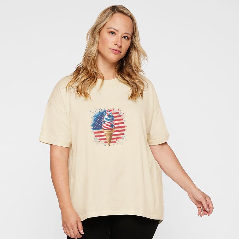 Patriotic American Flag Ice Cream Cone for a