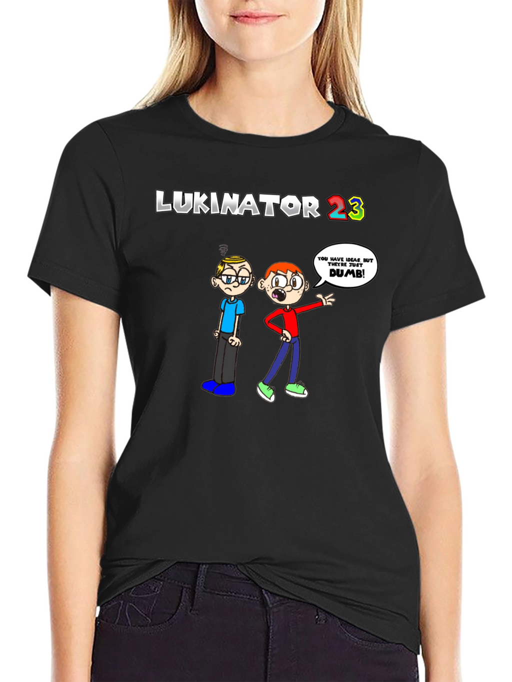 LUKINATOR 23 Cartoon Graphic Print T-Shirt