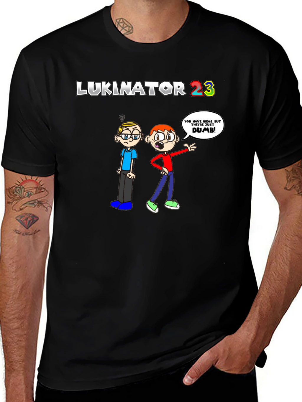 LUKINATOR 23 Cartoon Graphic Print T-Shirt