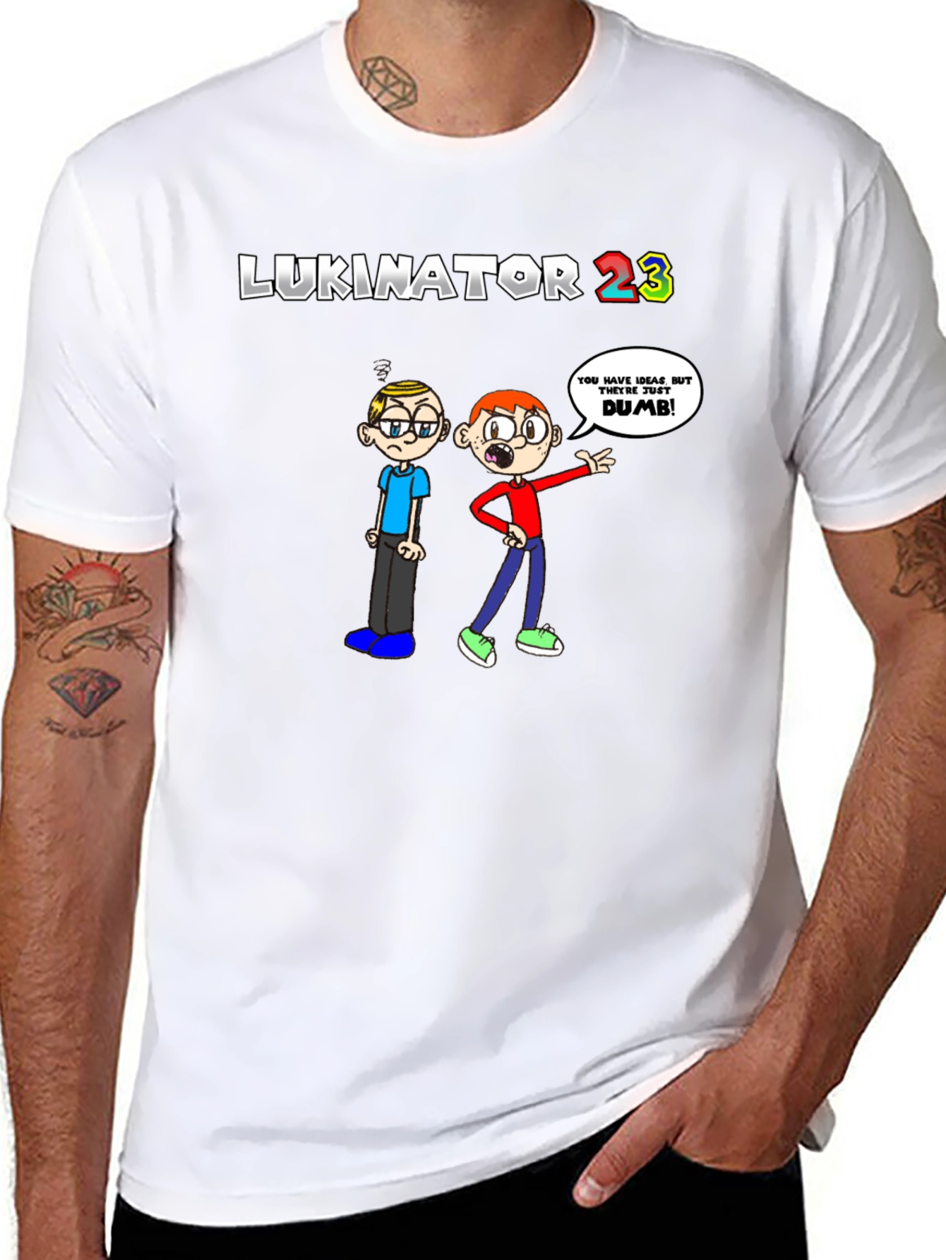 LUKINATOR 23 Cartoon Graphic Print T-Shirt