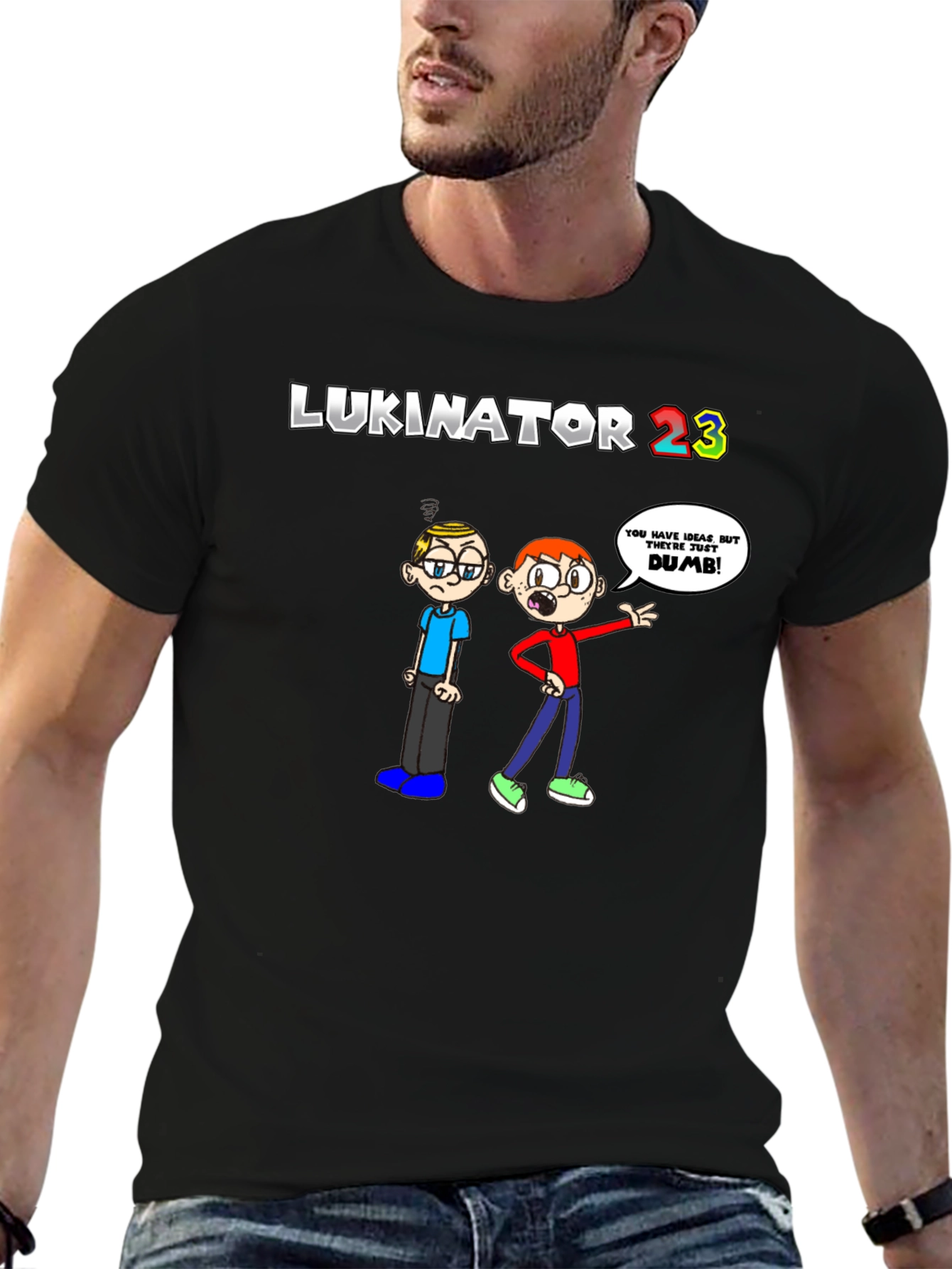 LUKINATOR 23 Cartoon Graphic Print T-Shirt