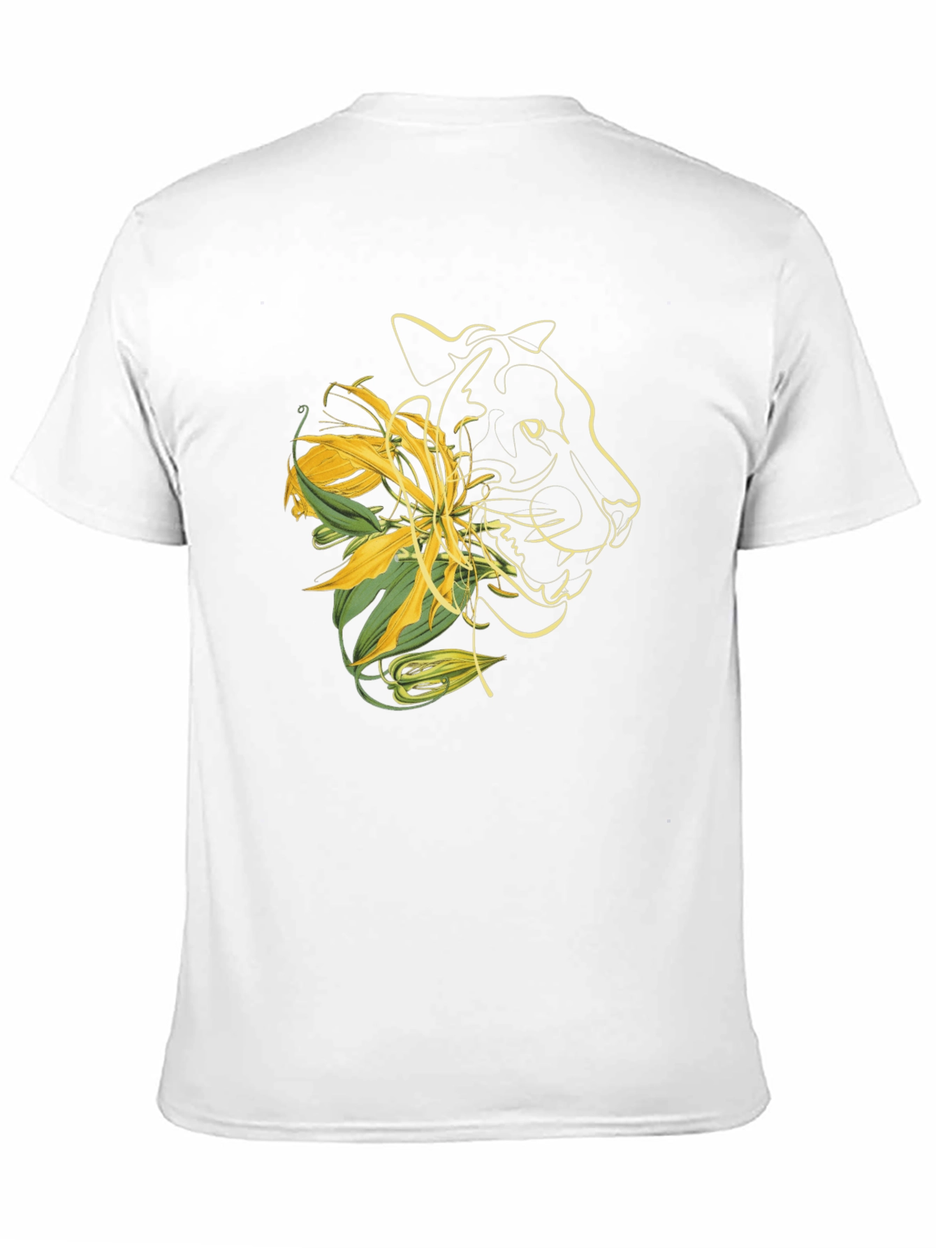Mens Graphic Tee - Abstract Floral Panther Design