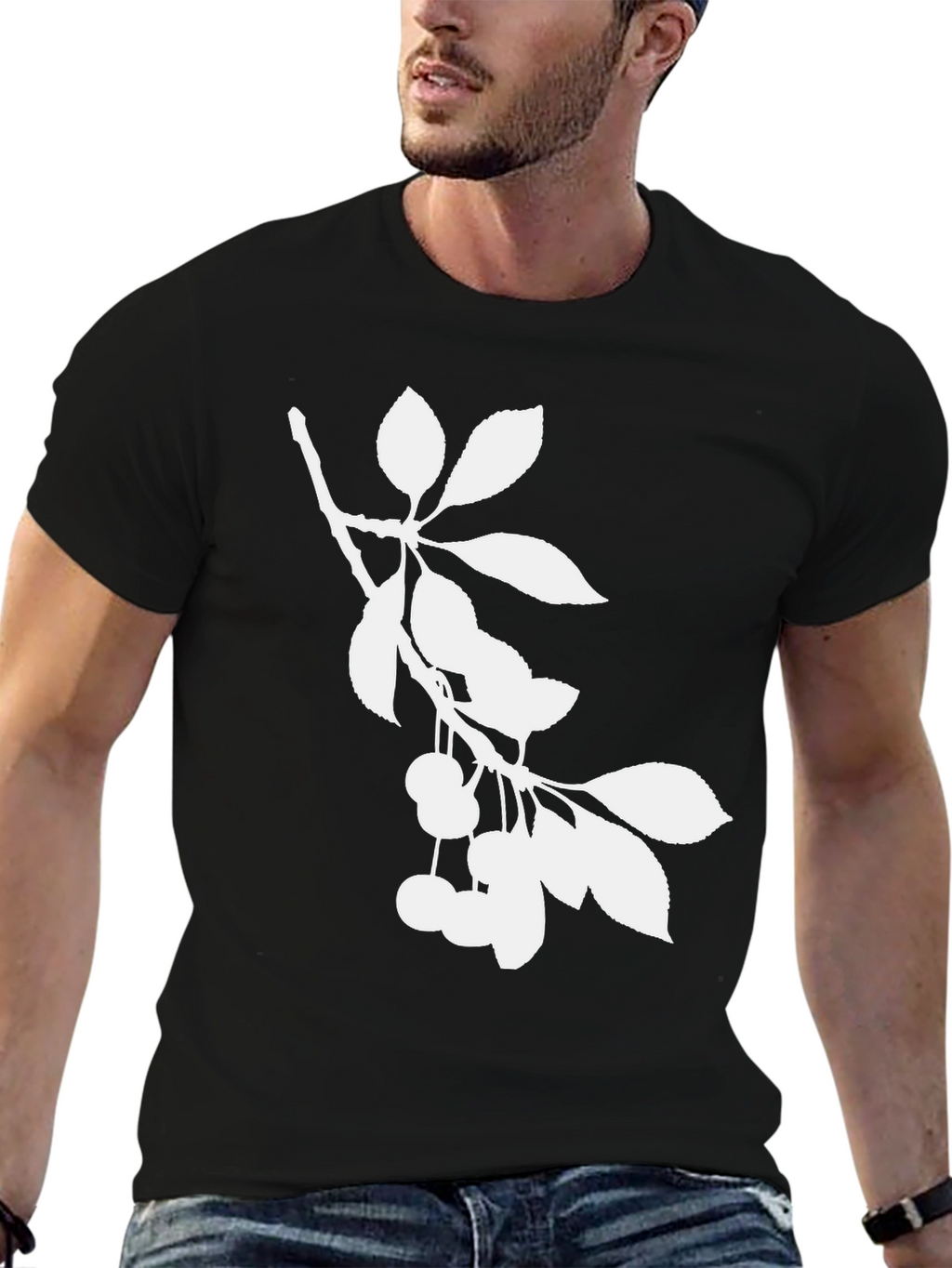 Cherry Branch T-Shirt - Stylish Black Tee