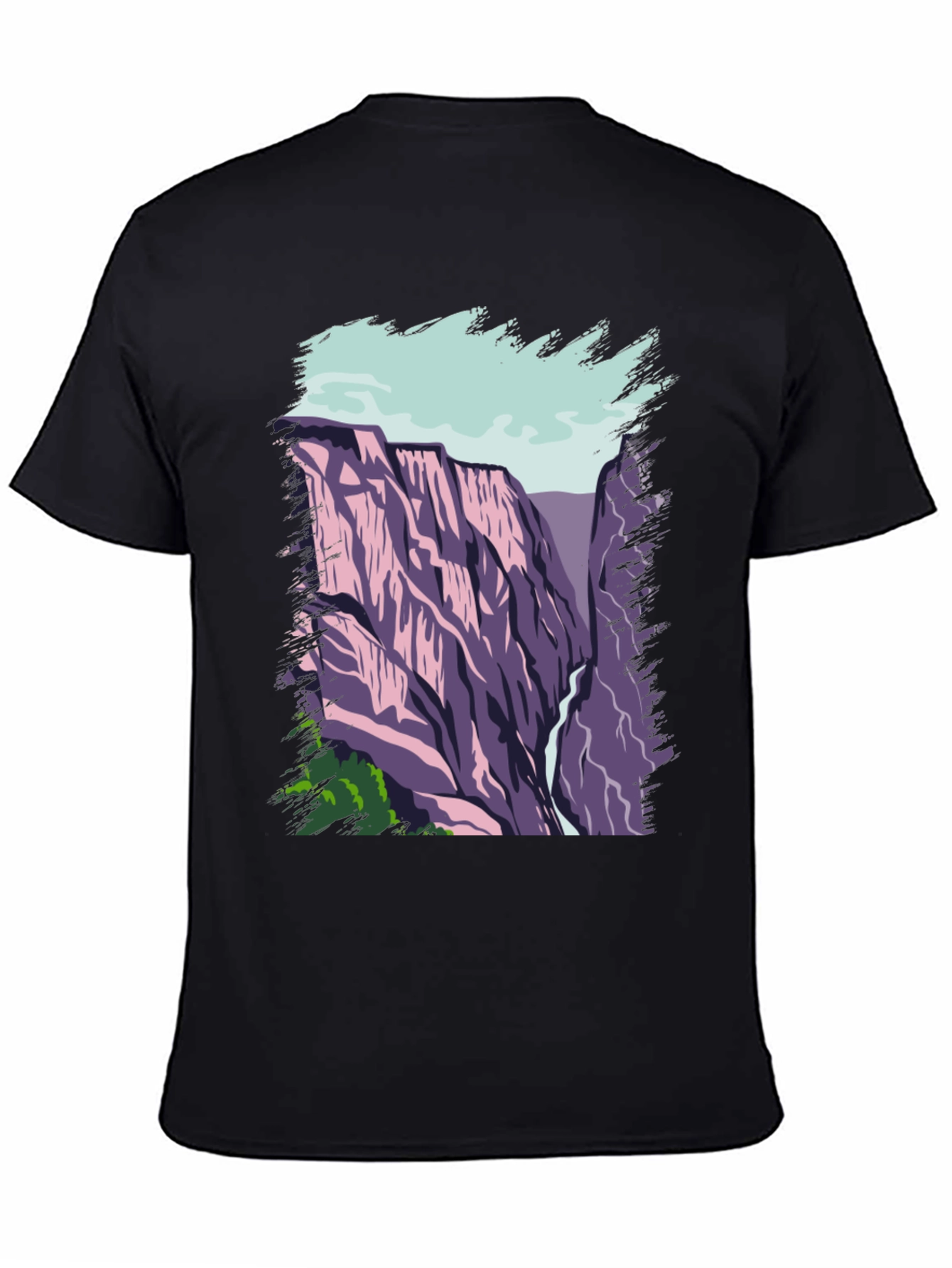 Mountain Vista Graphic Tee - Black Cotton