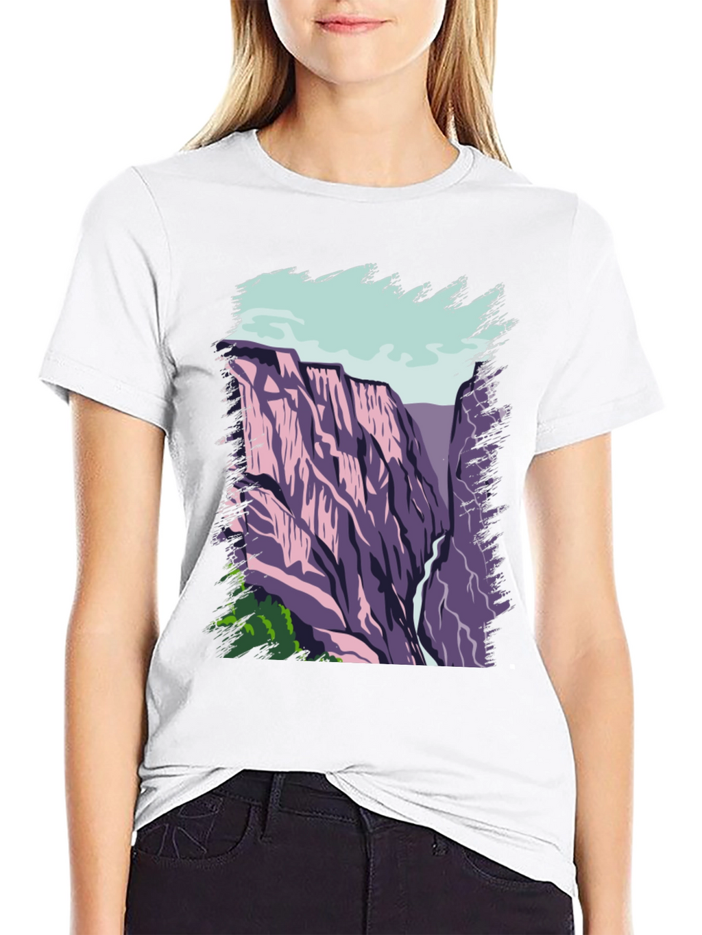 Mountain Vista Graphic Tee - Black Cotton