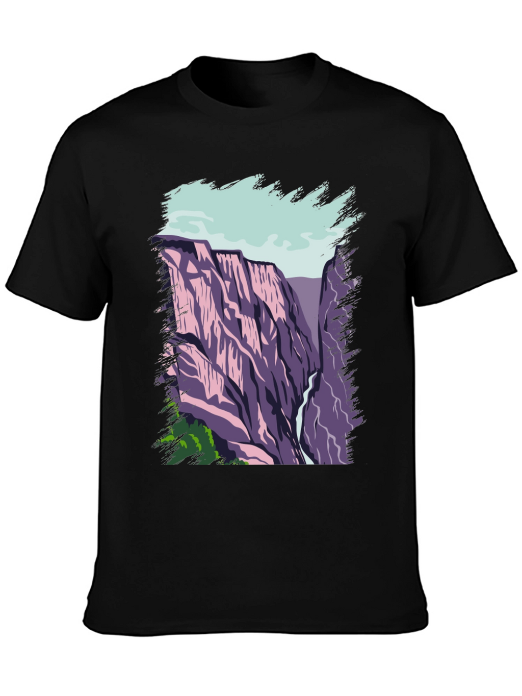 Mountain Vista Graphic Tee - Black Cotton