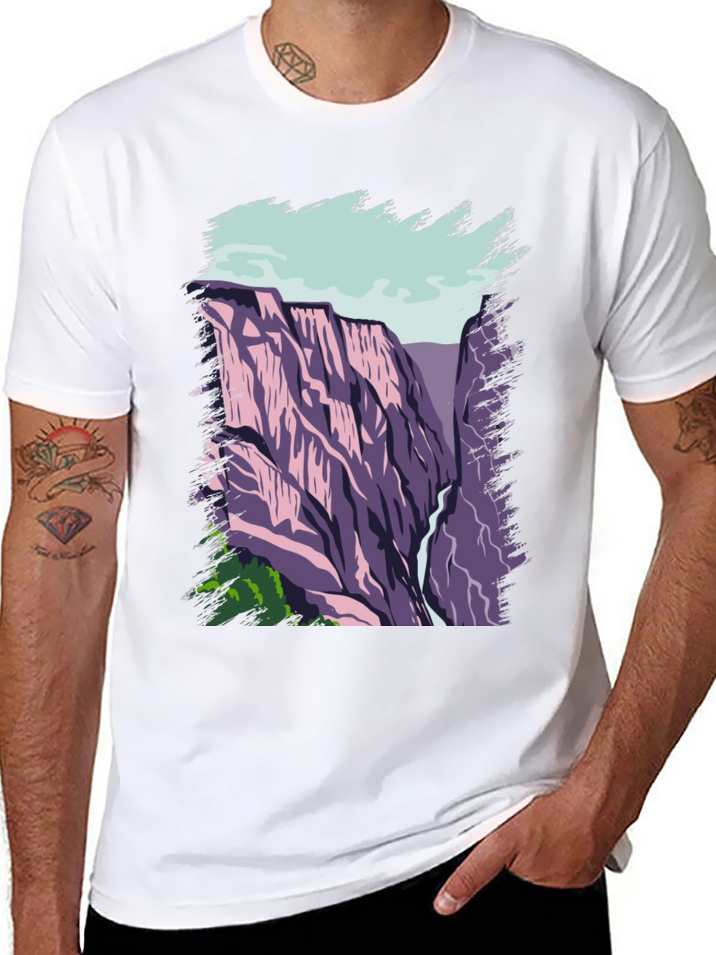Mountain Vista Graphic Tee - Black Cotton