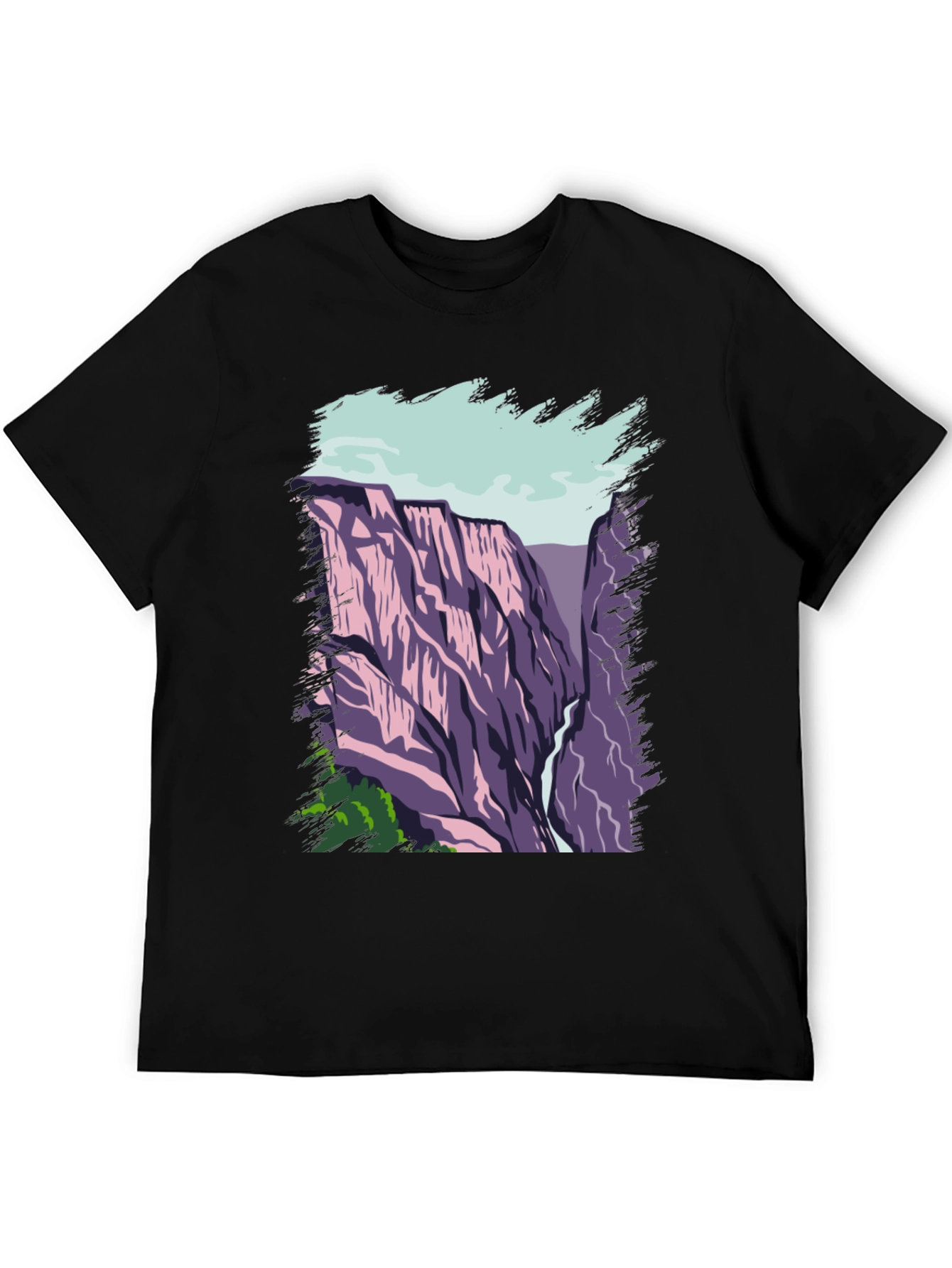 Mountain Vista Graphic Tee - Black Cotton