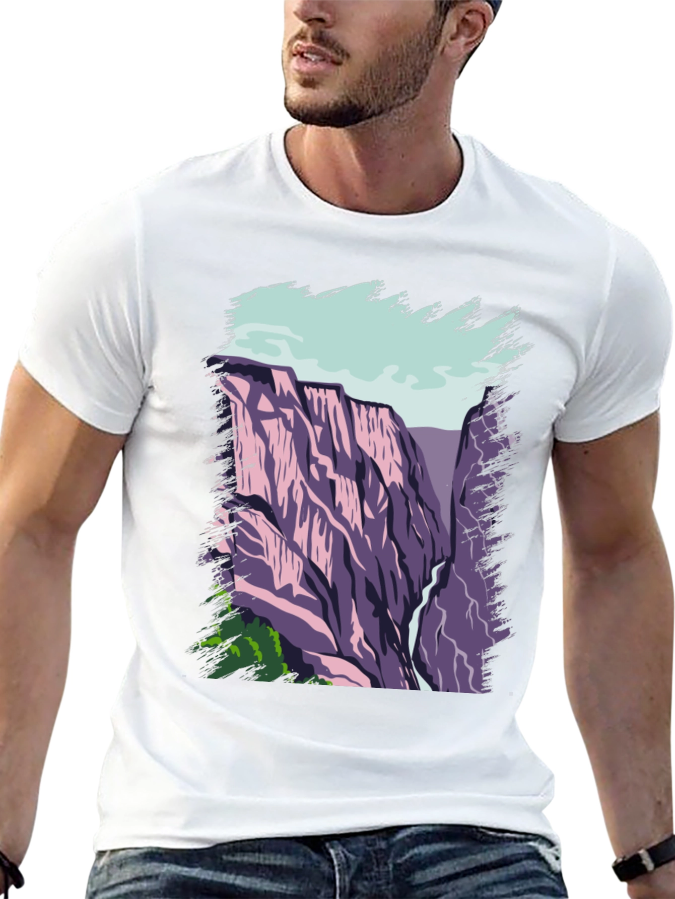 Mountain Vista Graphic Tee - Black Cotton