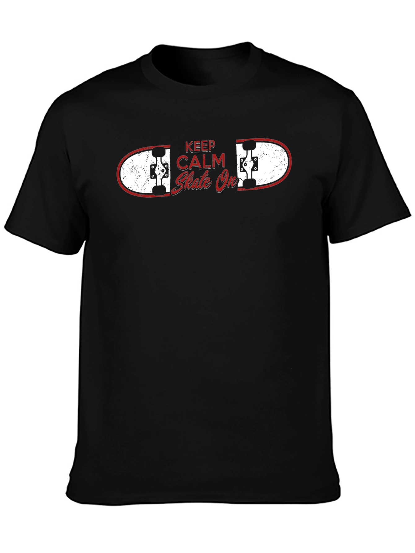 Keep Calm Skate On Black T-Shirt