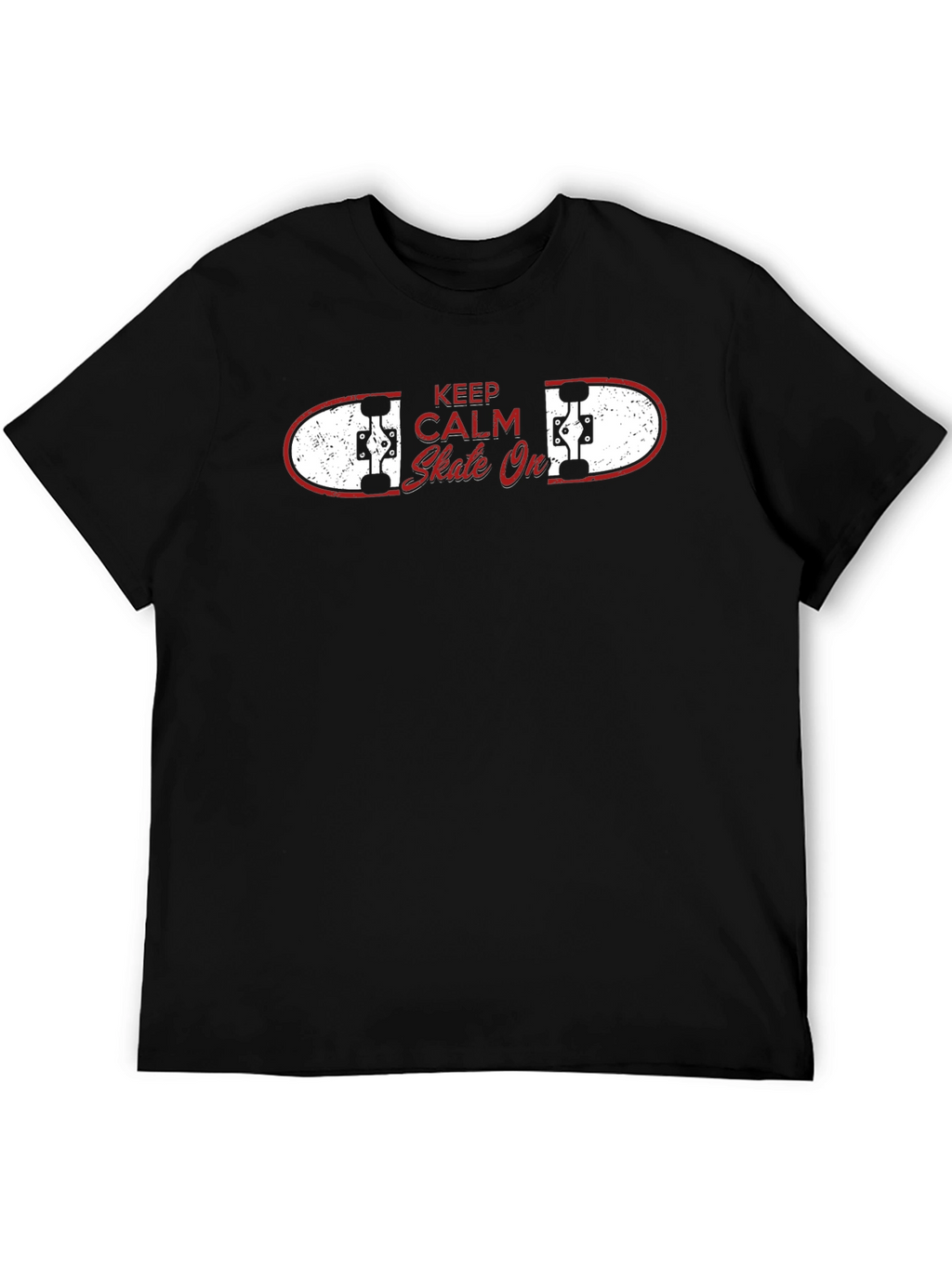 Keep Calm Skate On Black T-Shirt