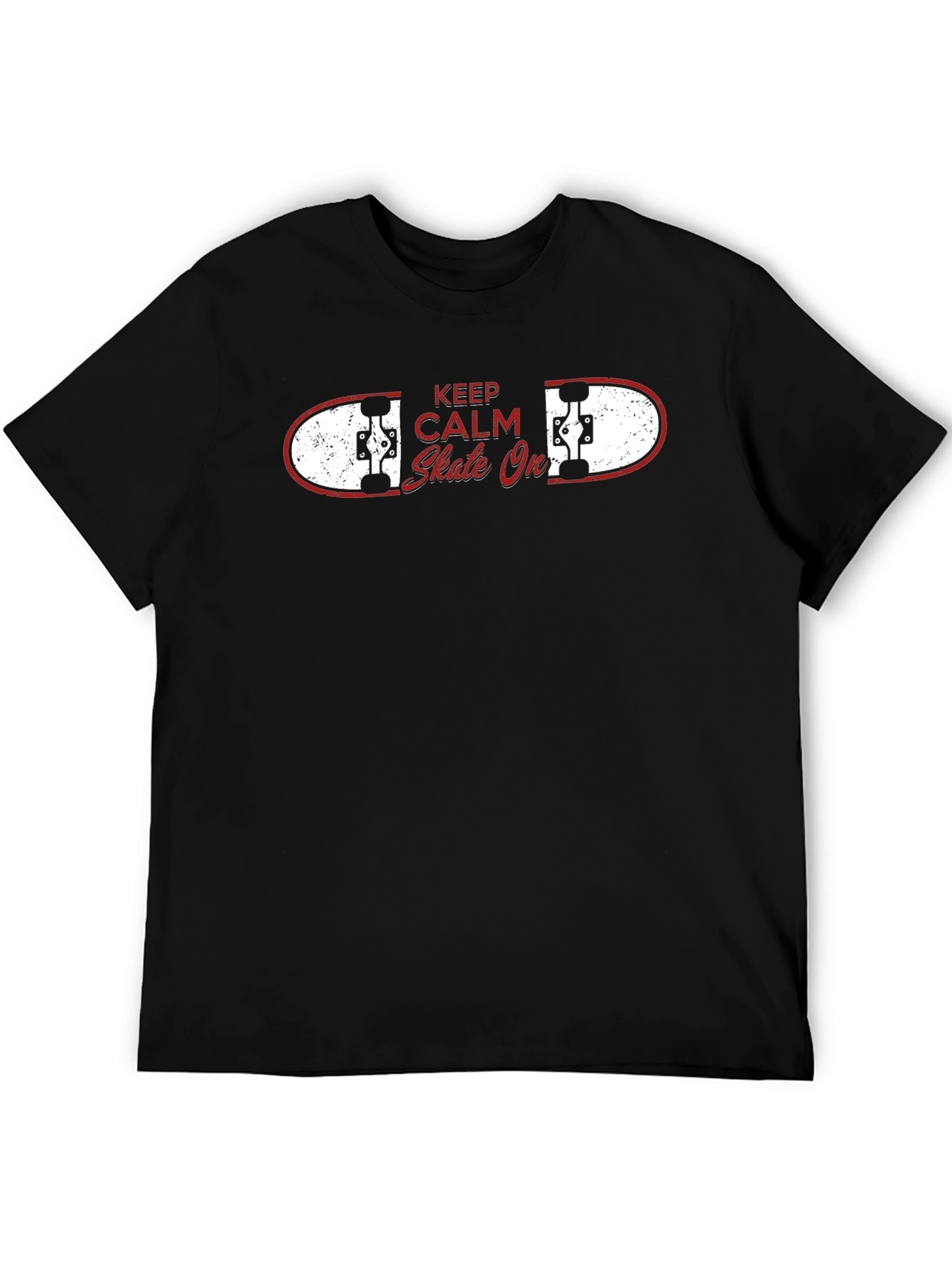 Keep Calm Skate On Black T-Shirt
