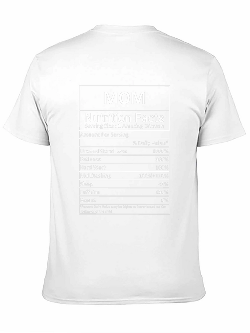 Mom Nutrition Facts Black T-Shirt