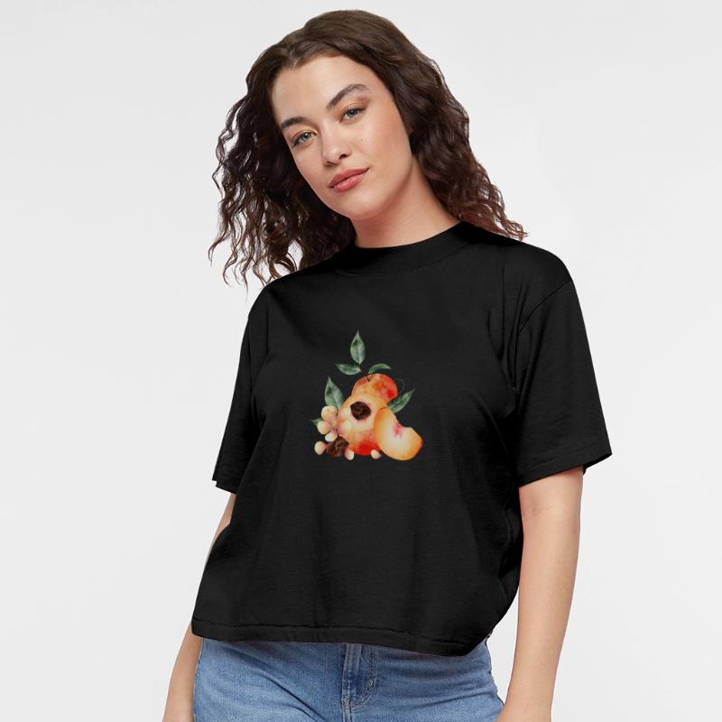 Peach half, peaches, peach, blossoms and wedge