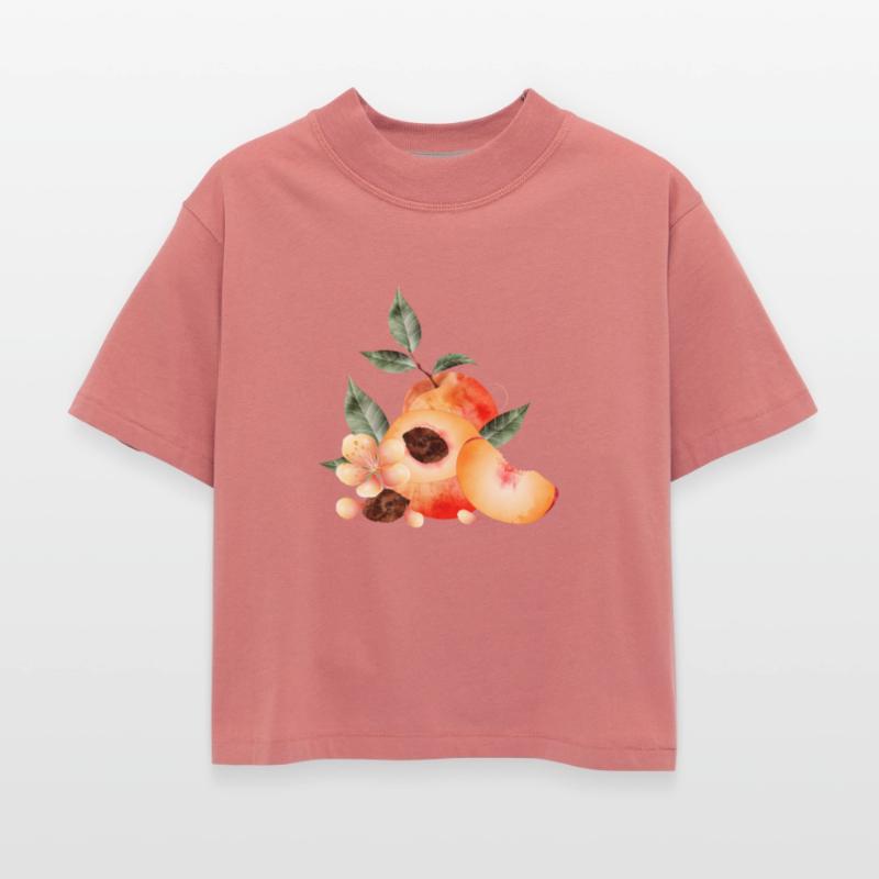 Peach half, peaches, peach, blossoms and wedge