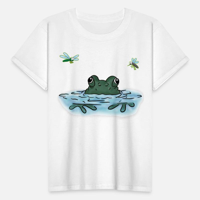 Peepin Frog on Lake - Kids Shirt Designs