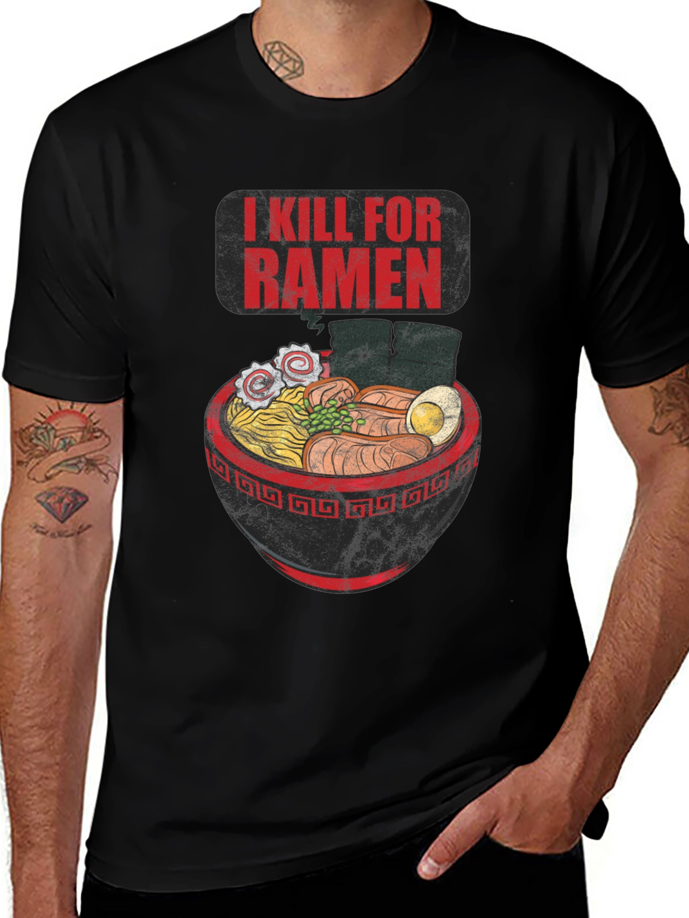 I Kill For Ramen Graphic Tee - Unique Foodie Shirt