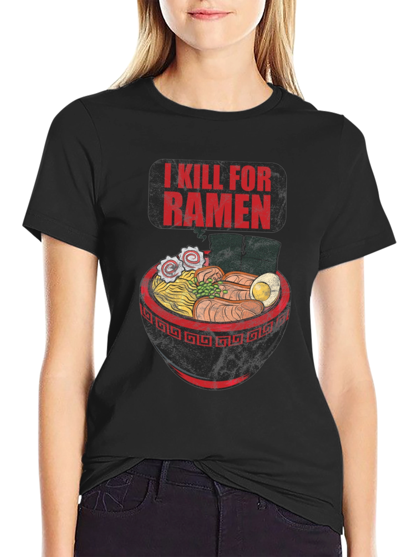 I Kill For Ramen Graphic Tee - Unique Foodie Shirt