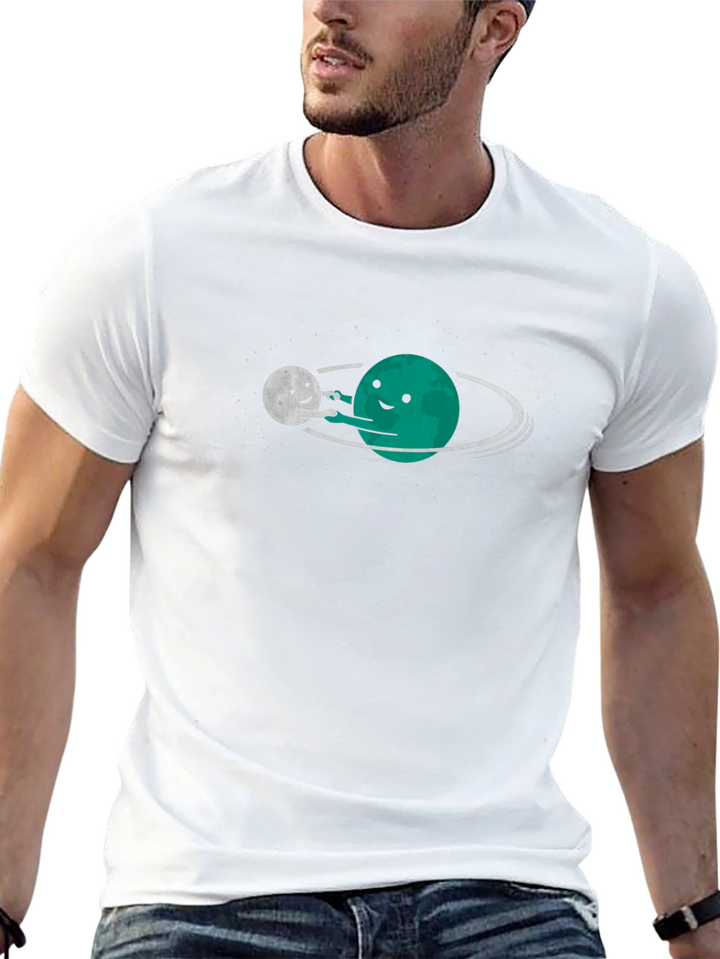 Cute Planet Hug T-Shirt - Space Lover Tee