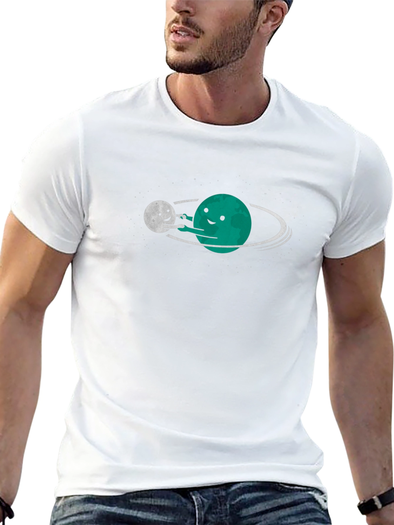 Cute Planet Hug T-Shirt - Space Lover Tee