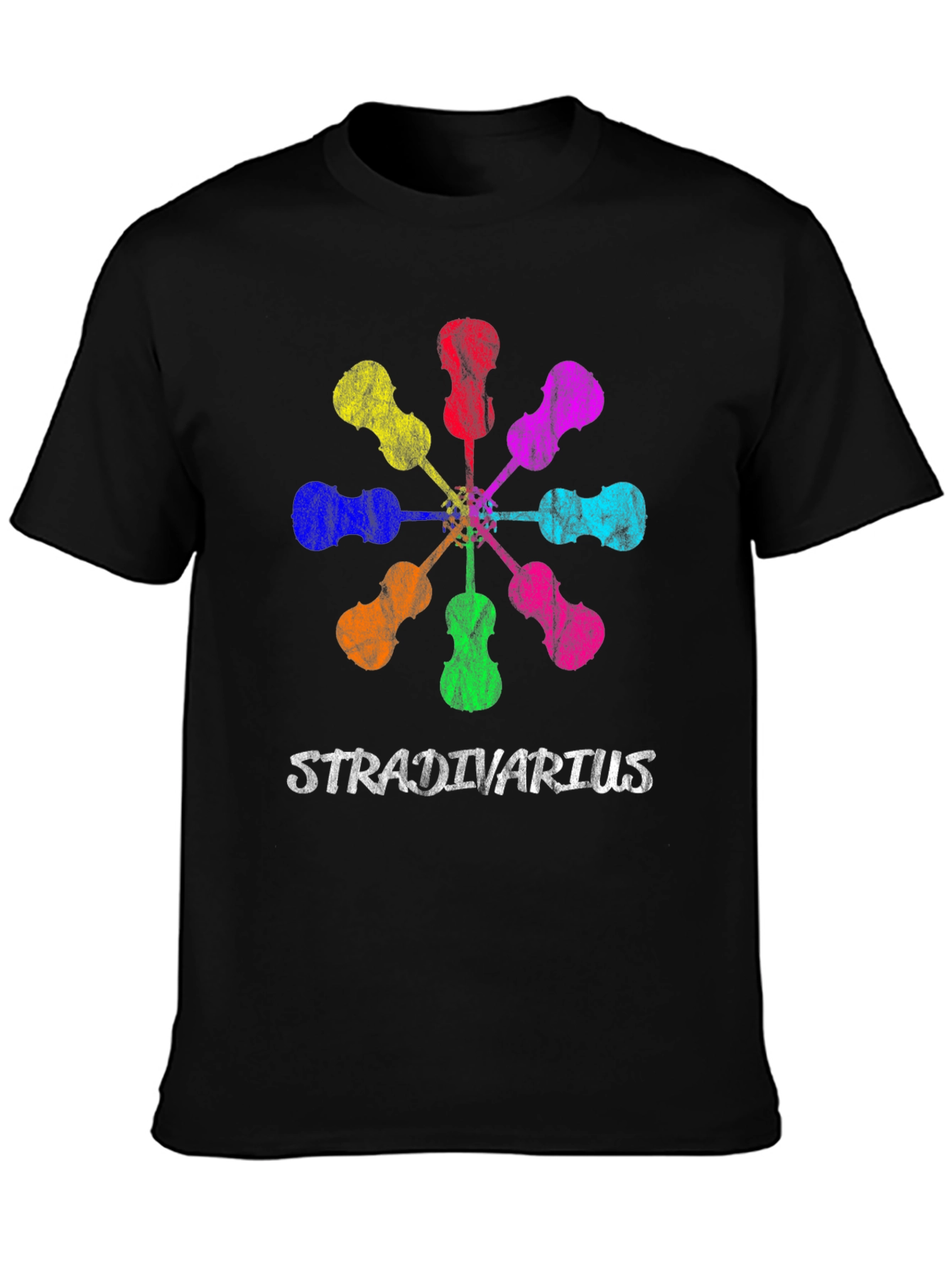 Colorful Violin T-Shirt - Stradivarius Design