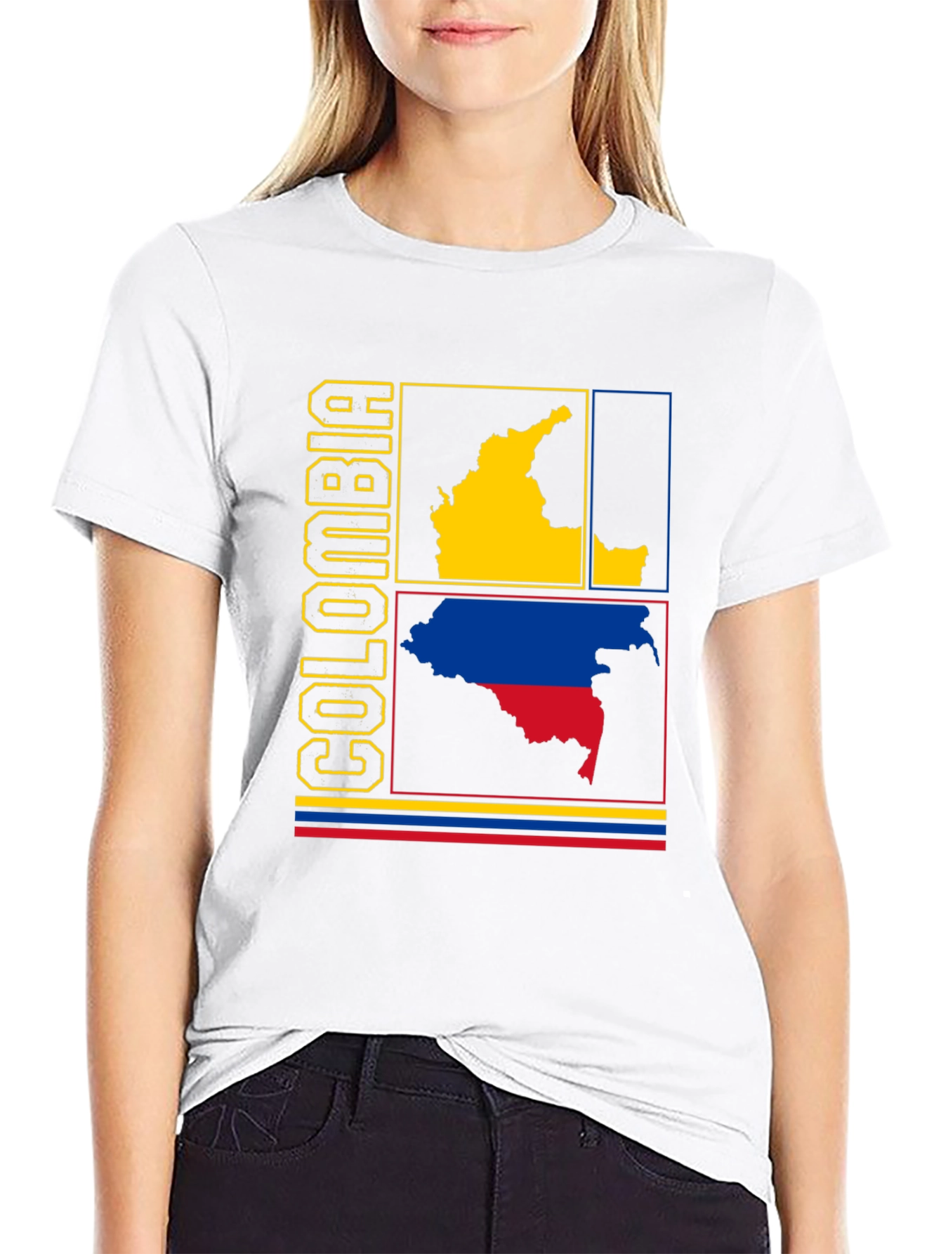 Colombia Map Graphic Tee - Black Cotton Shirt